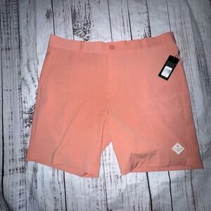 TravisMathew Tech Chino 8" Inseam Performance Shorts Orange Size 36 NWT $89.95